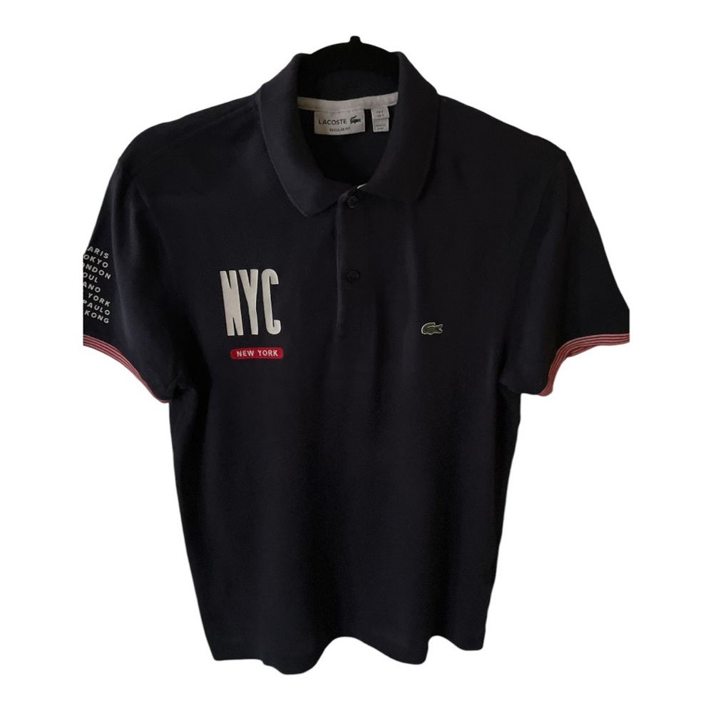Lacoste NYC Polo shirt men’s blue 2 button style size small